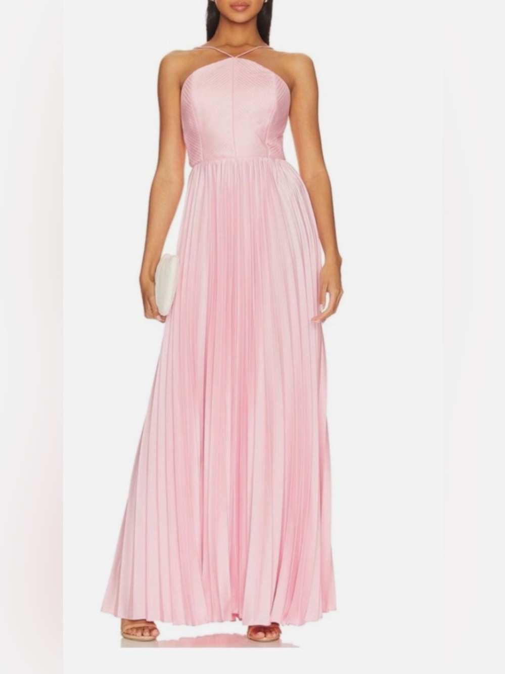 AMUR
Kamari Pleated Maxi Halter Maxi Dress - NWT